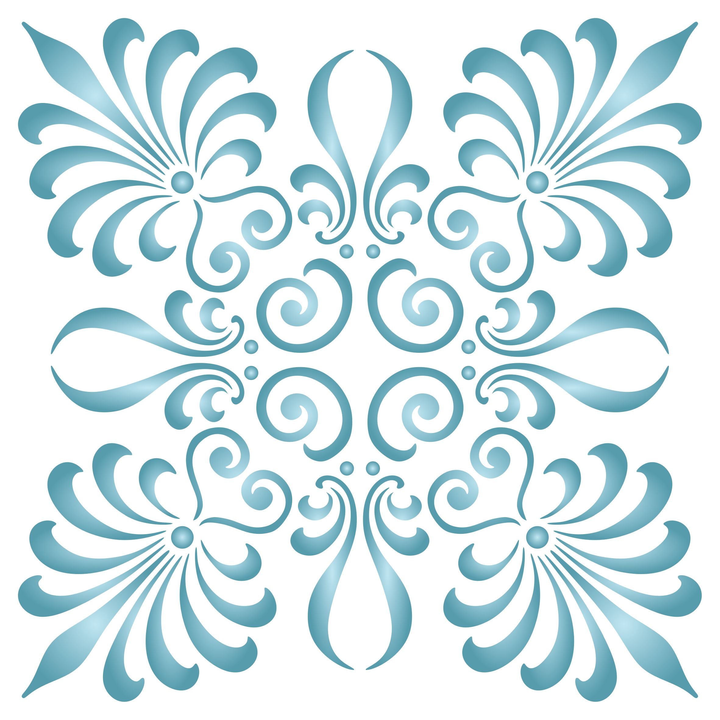 Palmette Square Stencil - Greek Inspired Allover Damask Decor