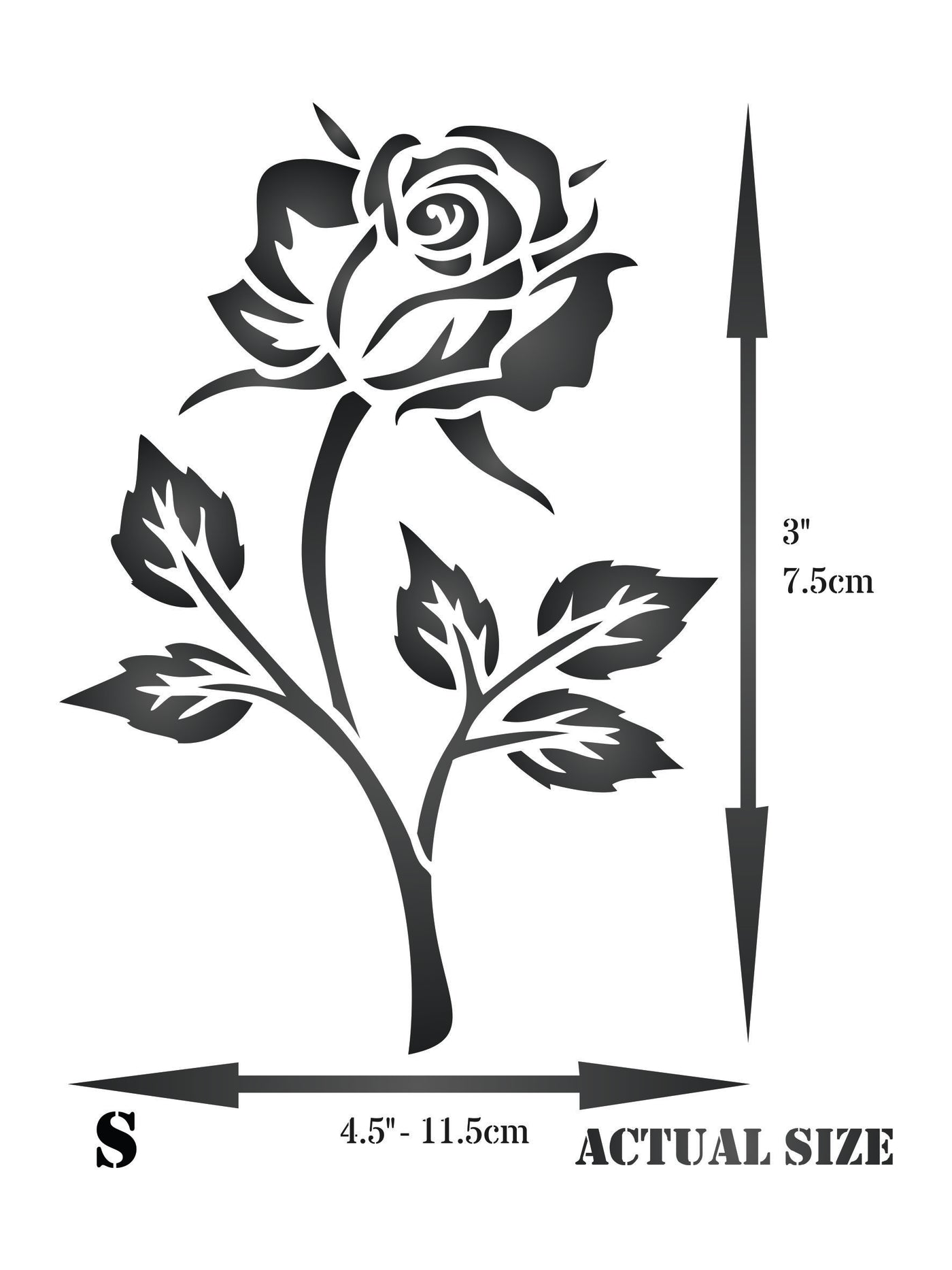 Single Rose Stencil - Bloom Flora Flower