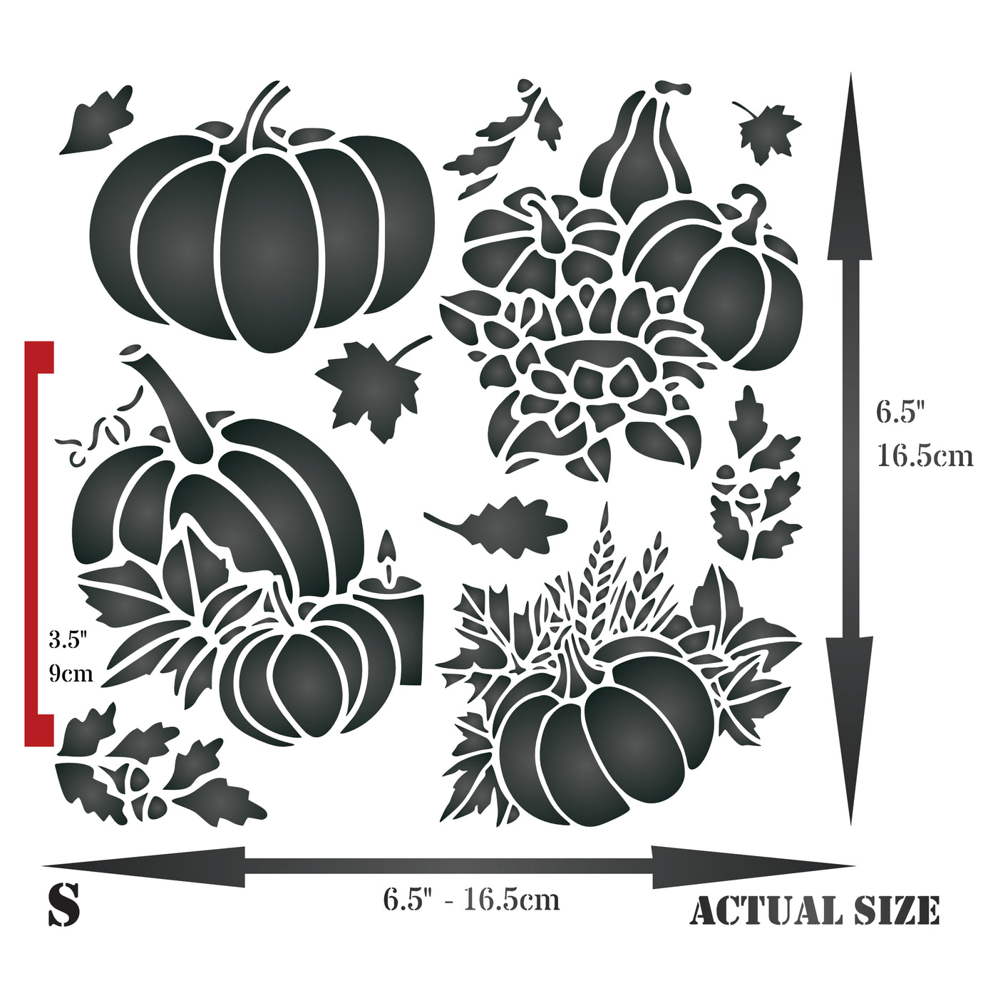 Pumpkins Stencil - Thanksgiving Decoration Halloween Cards Posters