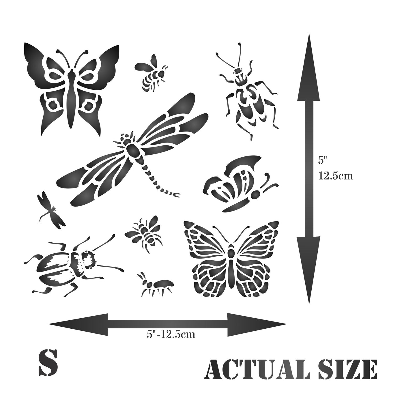 Insects & Bugs Stencil - Scrapbooking Art Decor