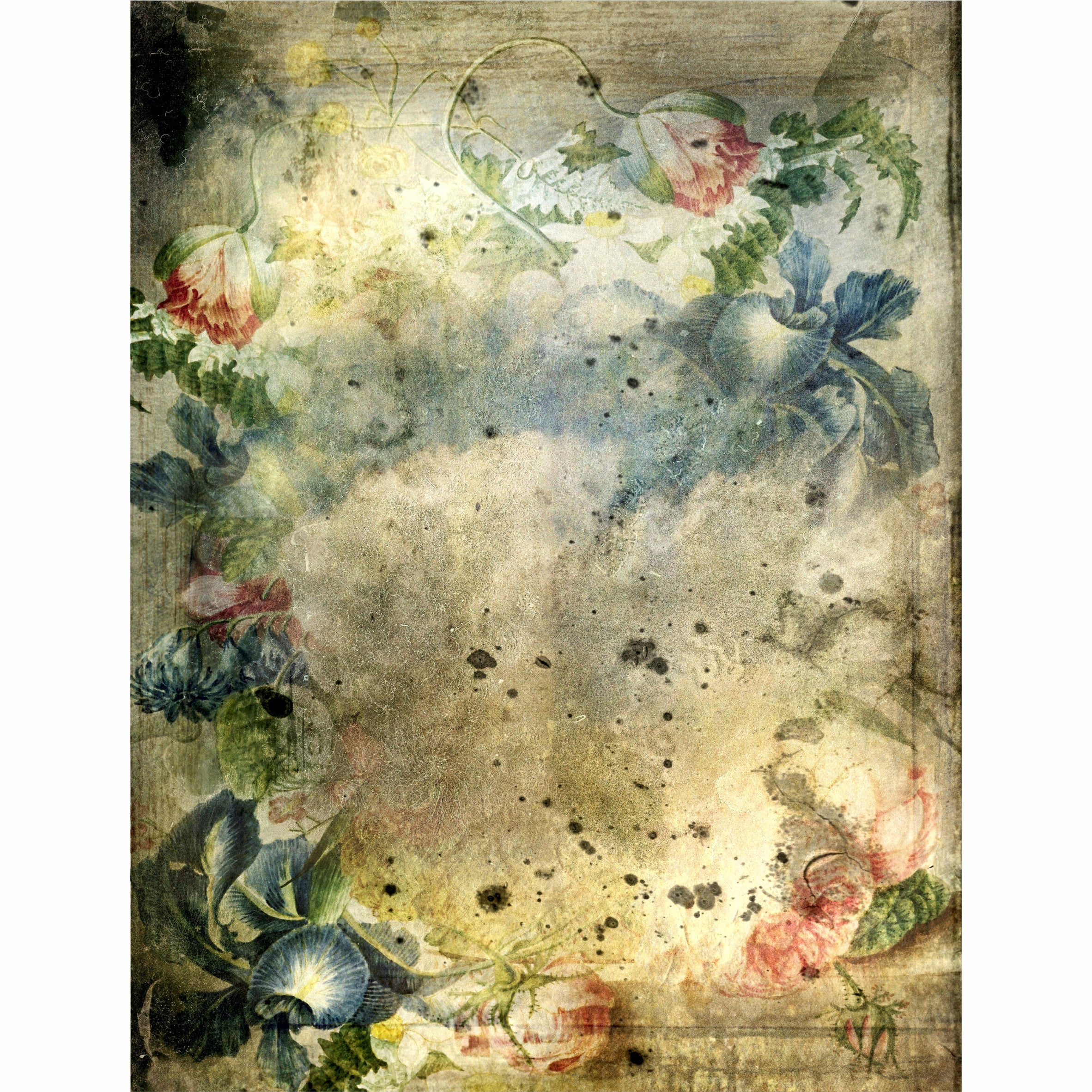 Vintage Theme Rice Paper- 6 x Different Printed Mulberry Paper Images 30gsm