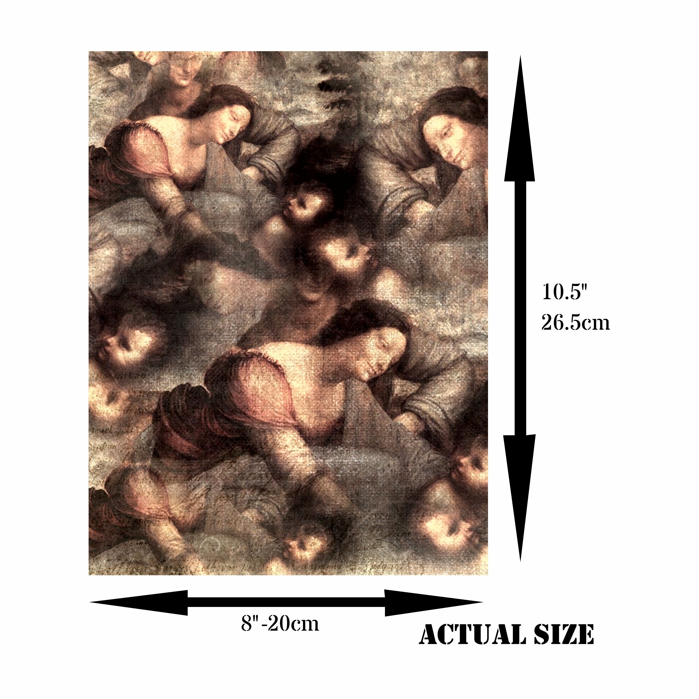 da Vinci Theme Rice Paper- 6 Unique Printed Mulberry Paper Images 30gsm