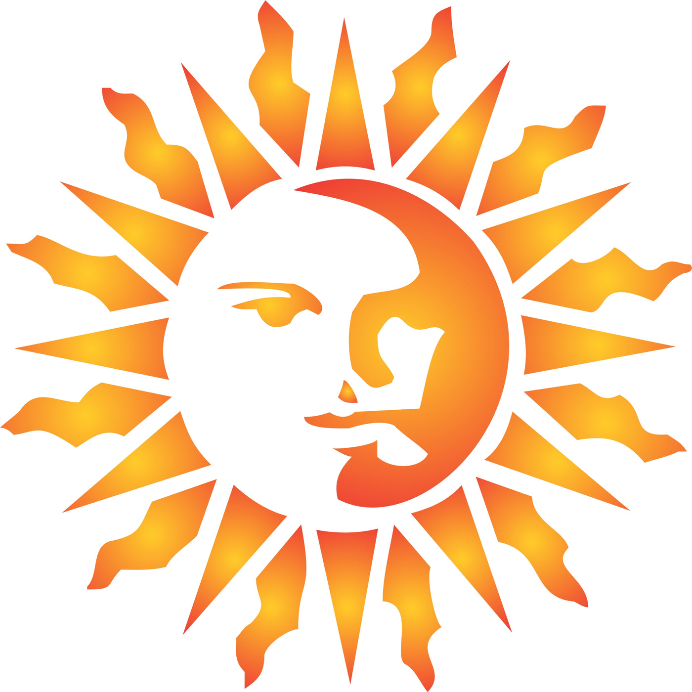 Sun Stencil- Celestial Sun Face Art Nouveau Deco Style