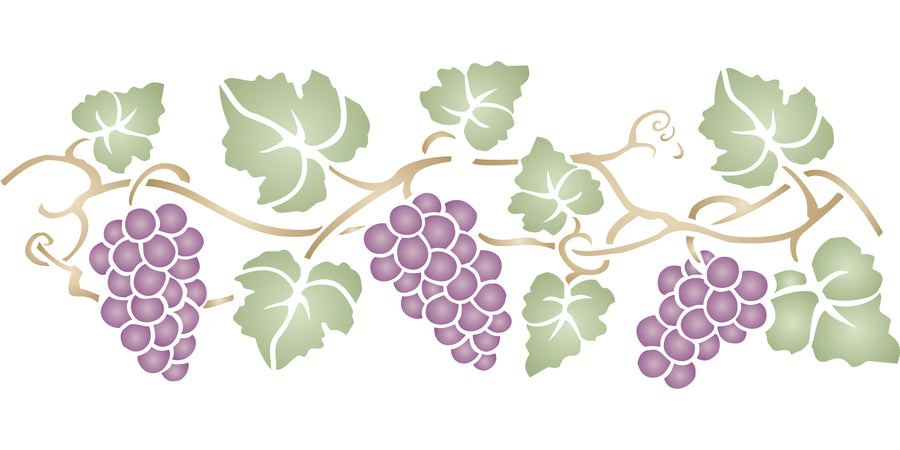 Grapevine Stencil- Classic Grape Vine Border