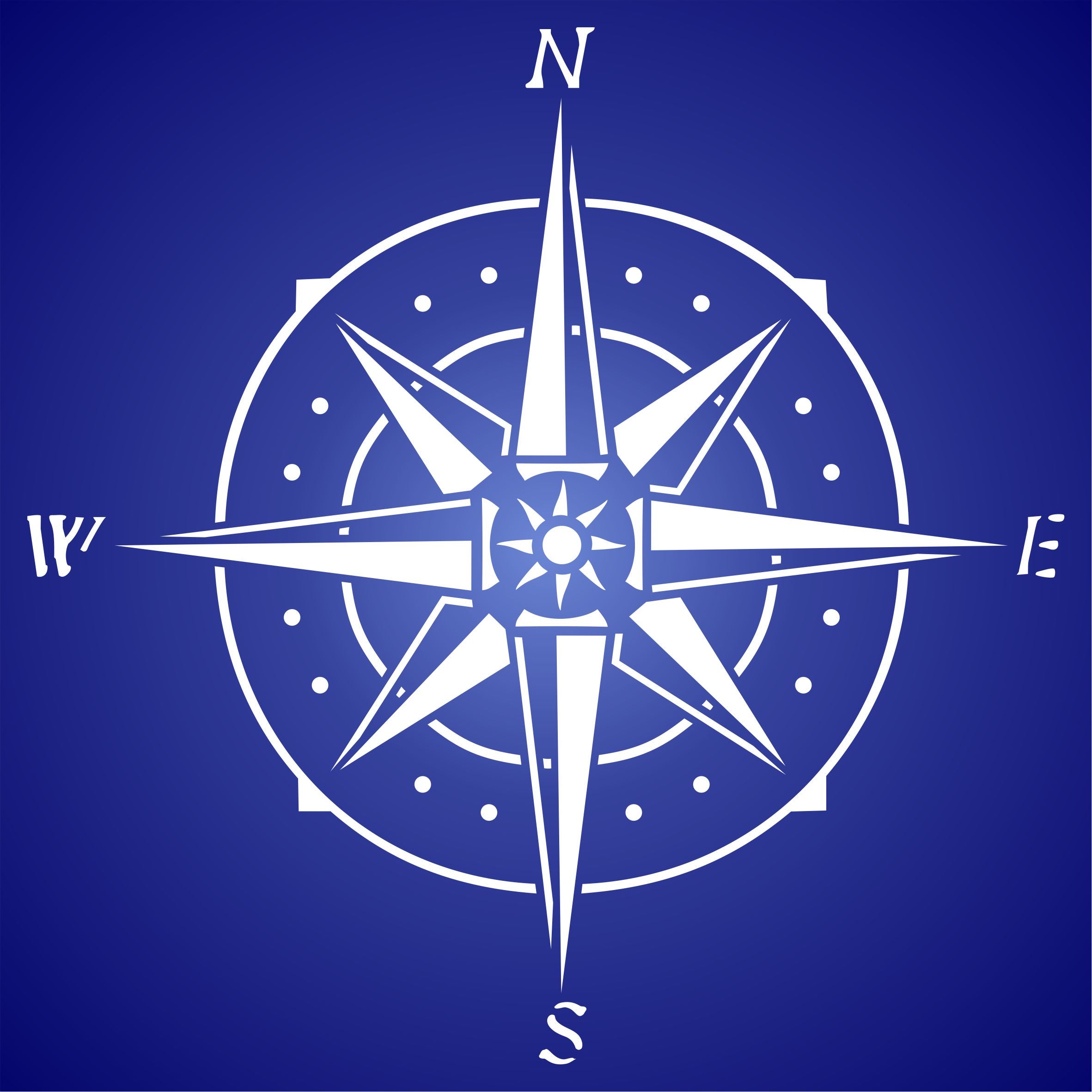 Compass Stencil - Ocean Nautical Seashore