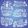 Greetings Stencil - Birthday Christmas Hello Cheers Thank You Greeting