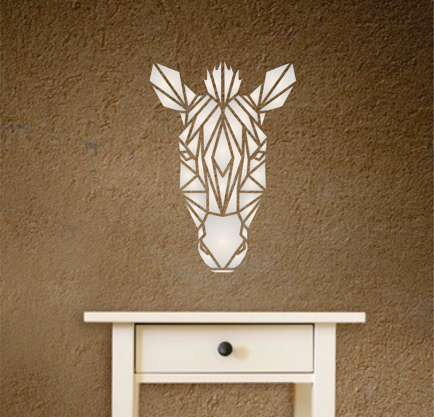 Zebra Stencil - Geometric Decor African Wild Animal Head