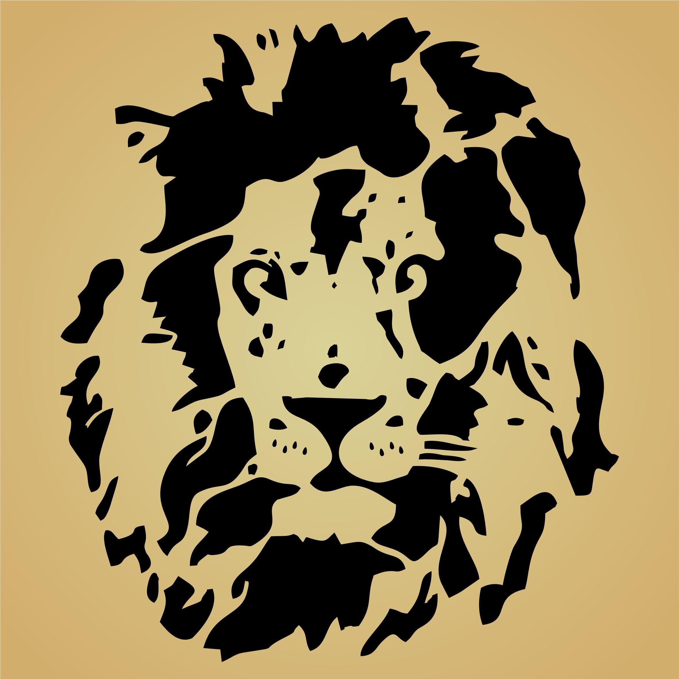 Lion Head Stencil - African Big Cat Wild Animal