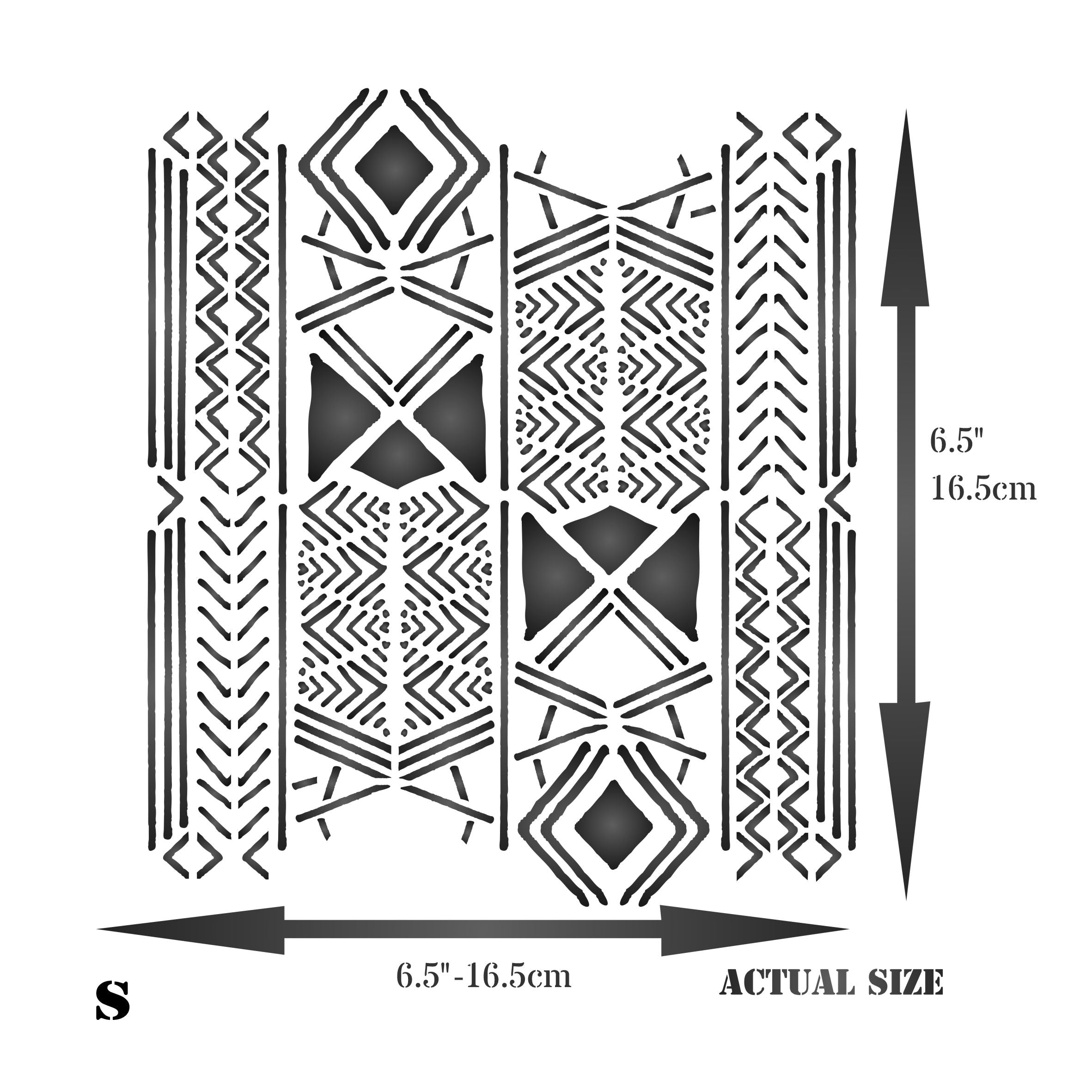 Mudcloth Stencil - African Mali Mud Cloth Bogolan Fabric Design