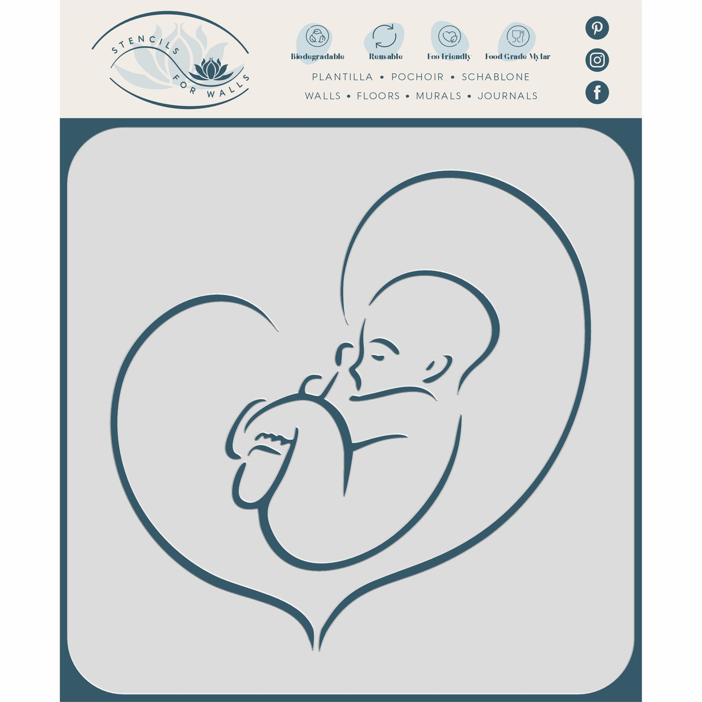 Made from Love Stencil - Baby Heart Love Shower Card