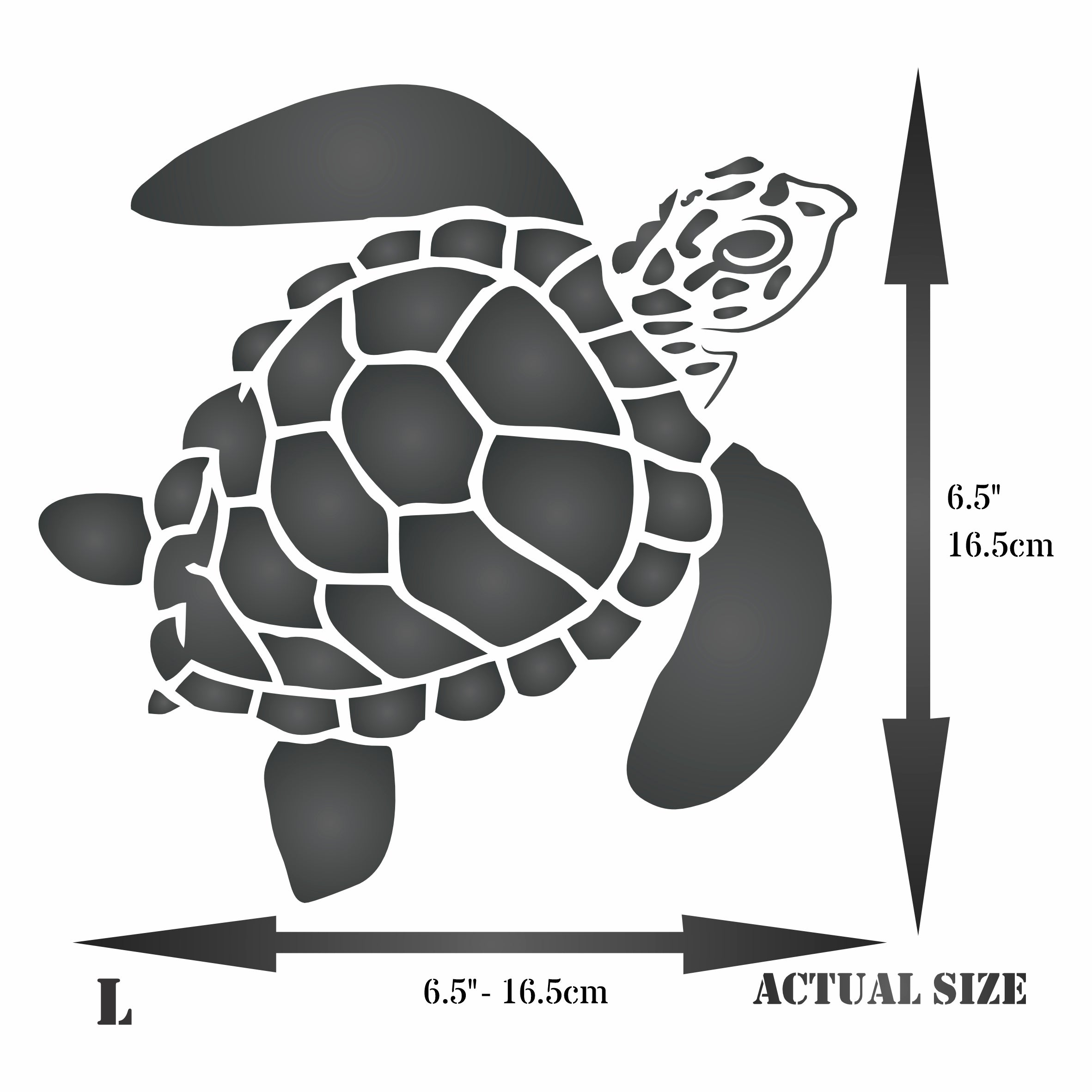 Turtle Stencil - Sea Ocean Nautical Seashore Reef Fish