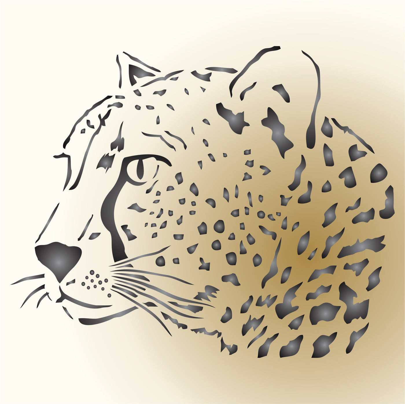 Cheetah Head Stencil - African Big Cat Animal Wildlife