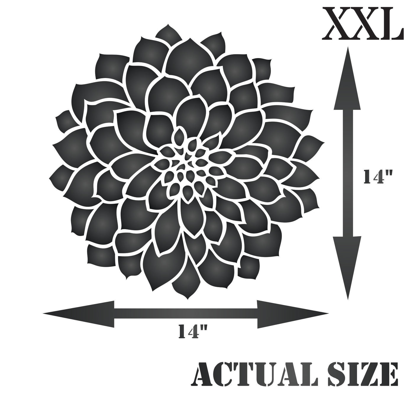 Dahlia or Zinnia Stencil- Zinnia Grande Flower