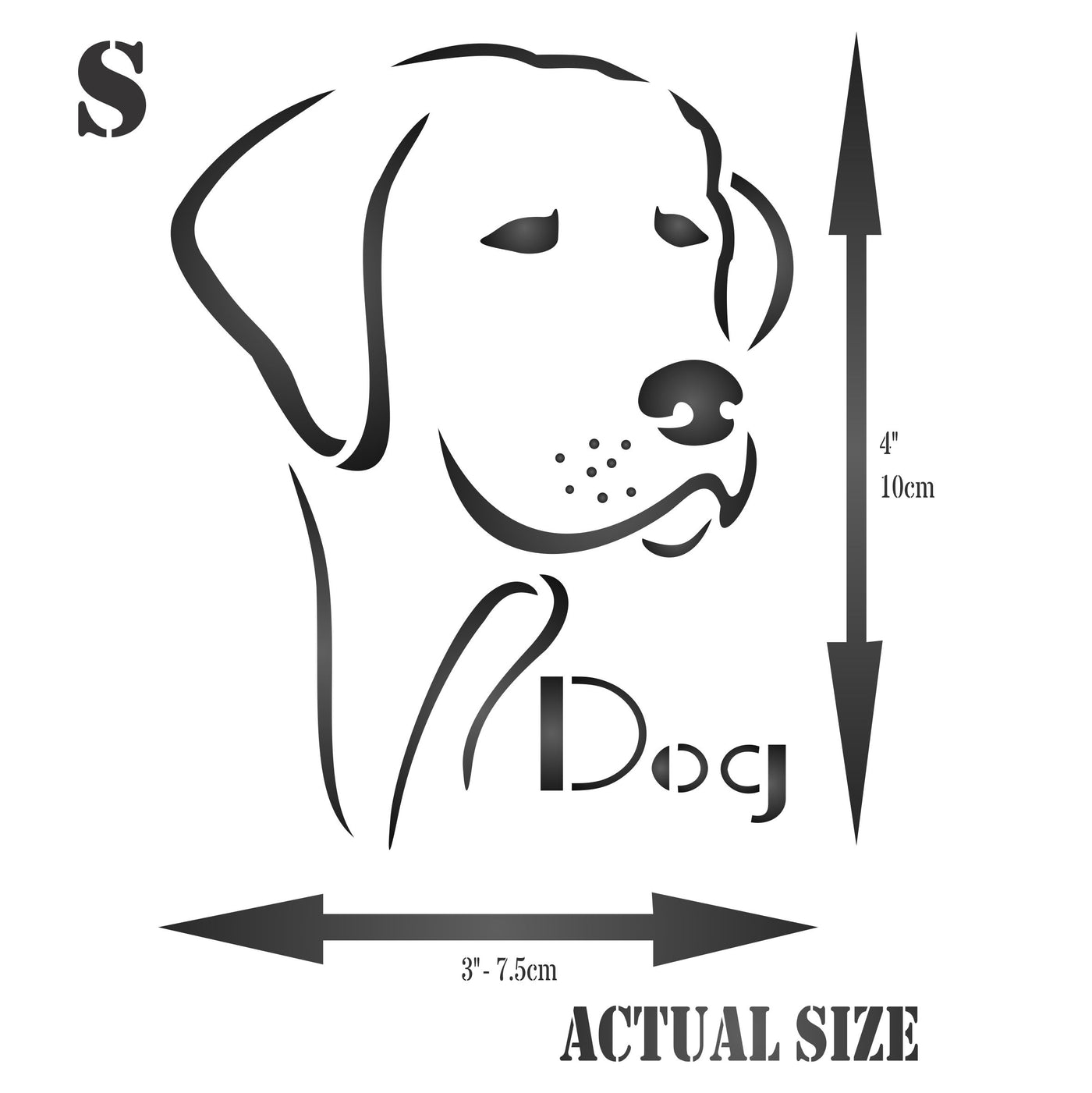 Dog Stencil - Line Art Pet Friend Animal Head