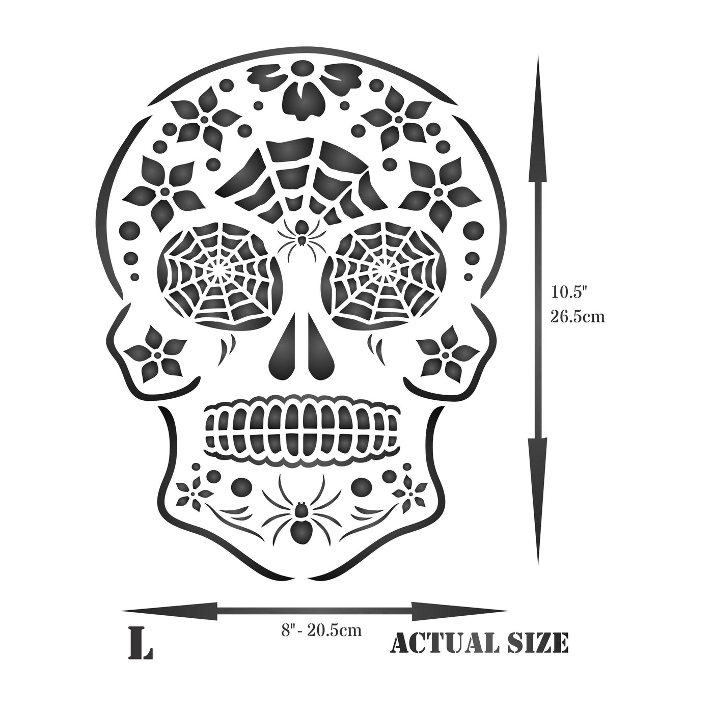 Halloween Sugar Skull Stencil - Day of The Dead Decor