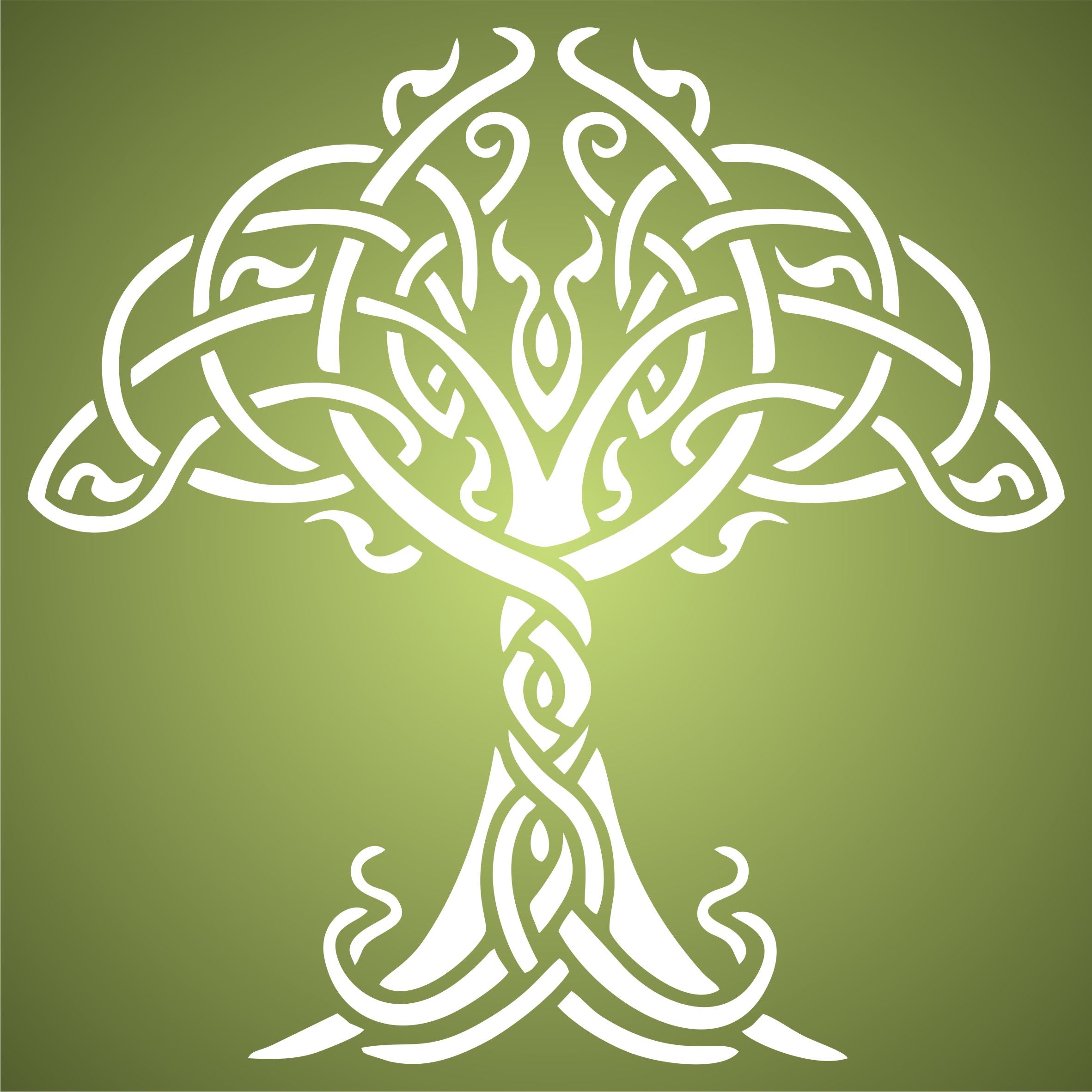 Celtic Tree of Life Stencil - Traditional Irish Knotwork Tree Design