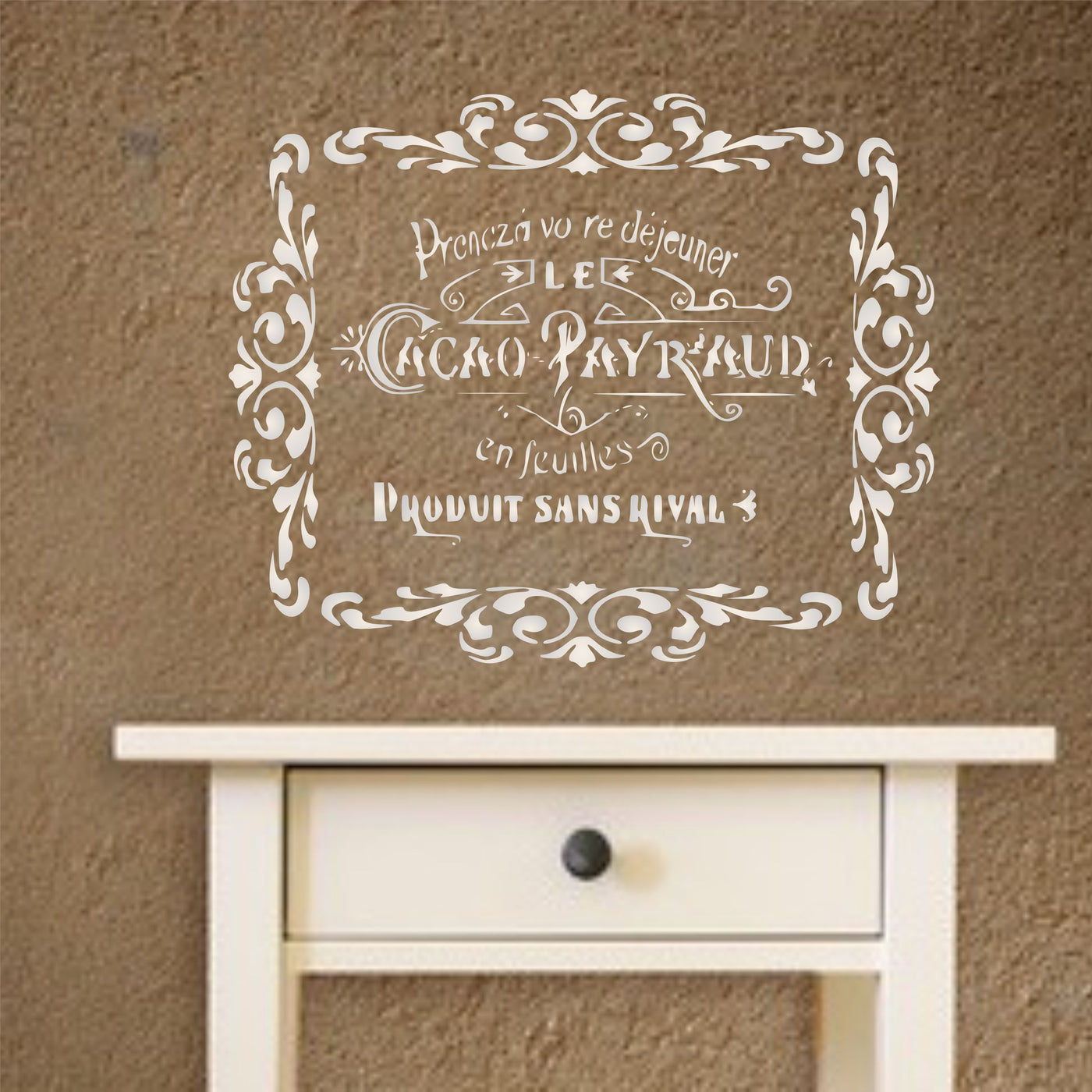 Cacao Payraud Stencil- Vintage French Themed Sign Label