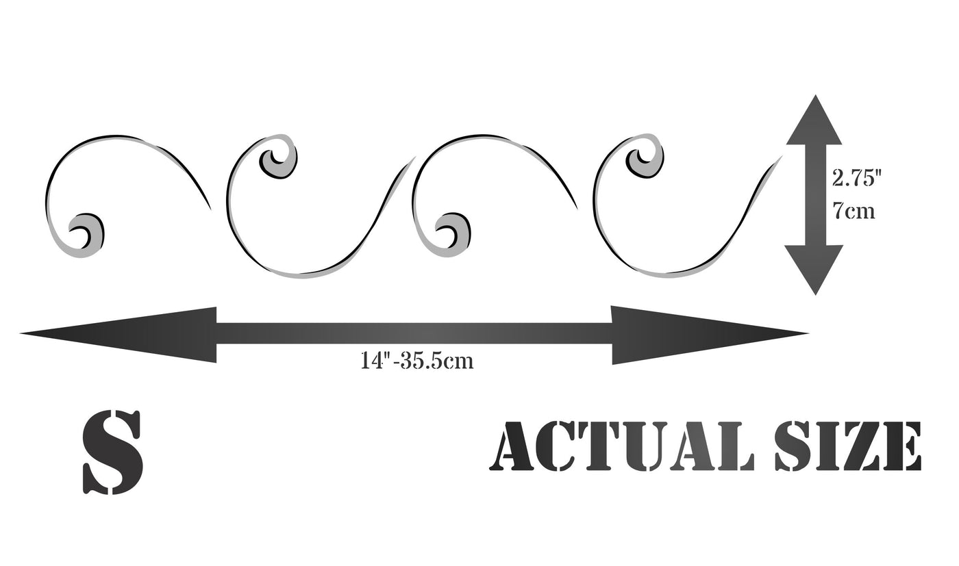 Scroll Stencil- Classic Vintage Art Nouveau Border