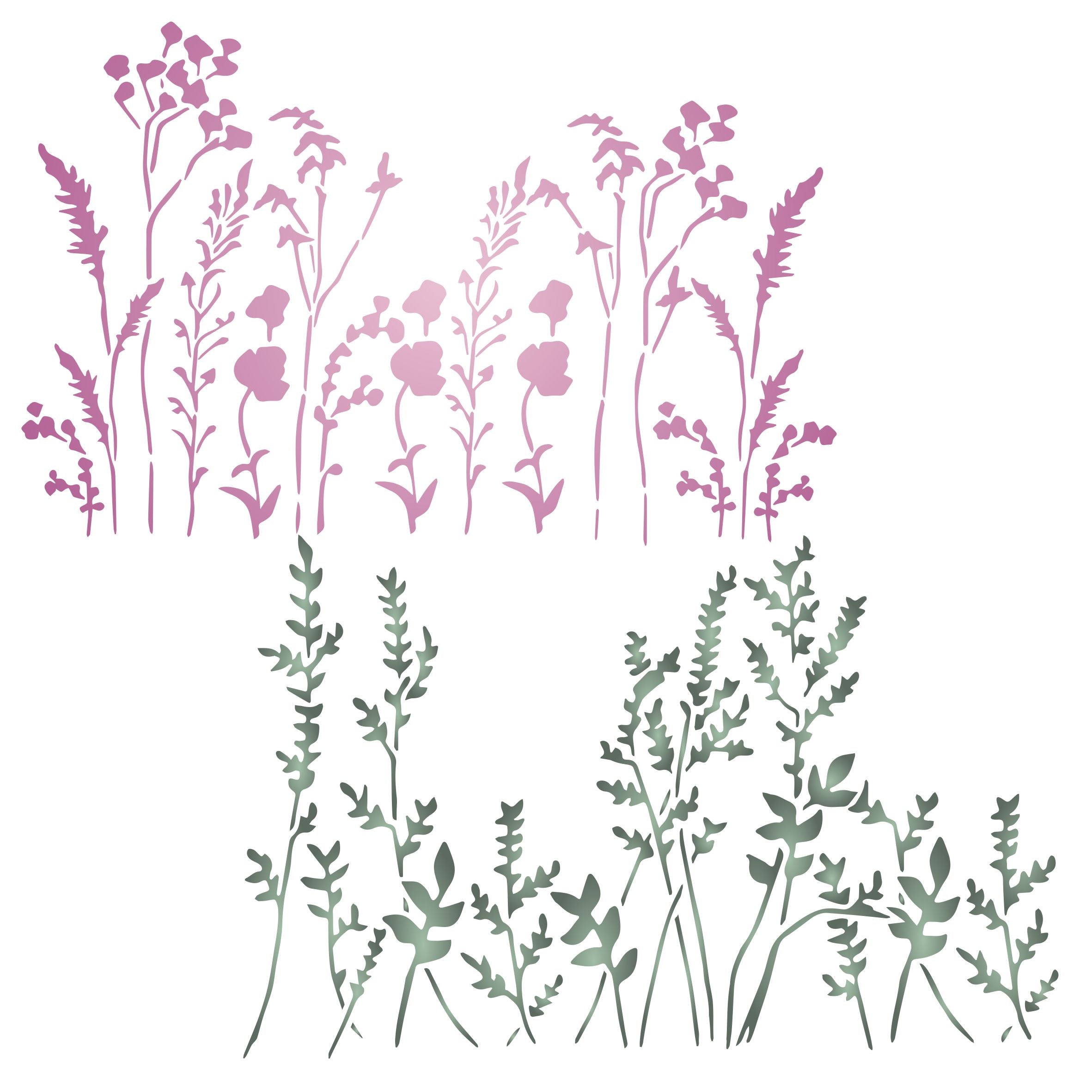 Grasses Stencil (2pc)- Use Border Layering to add Texture and Design