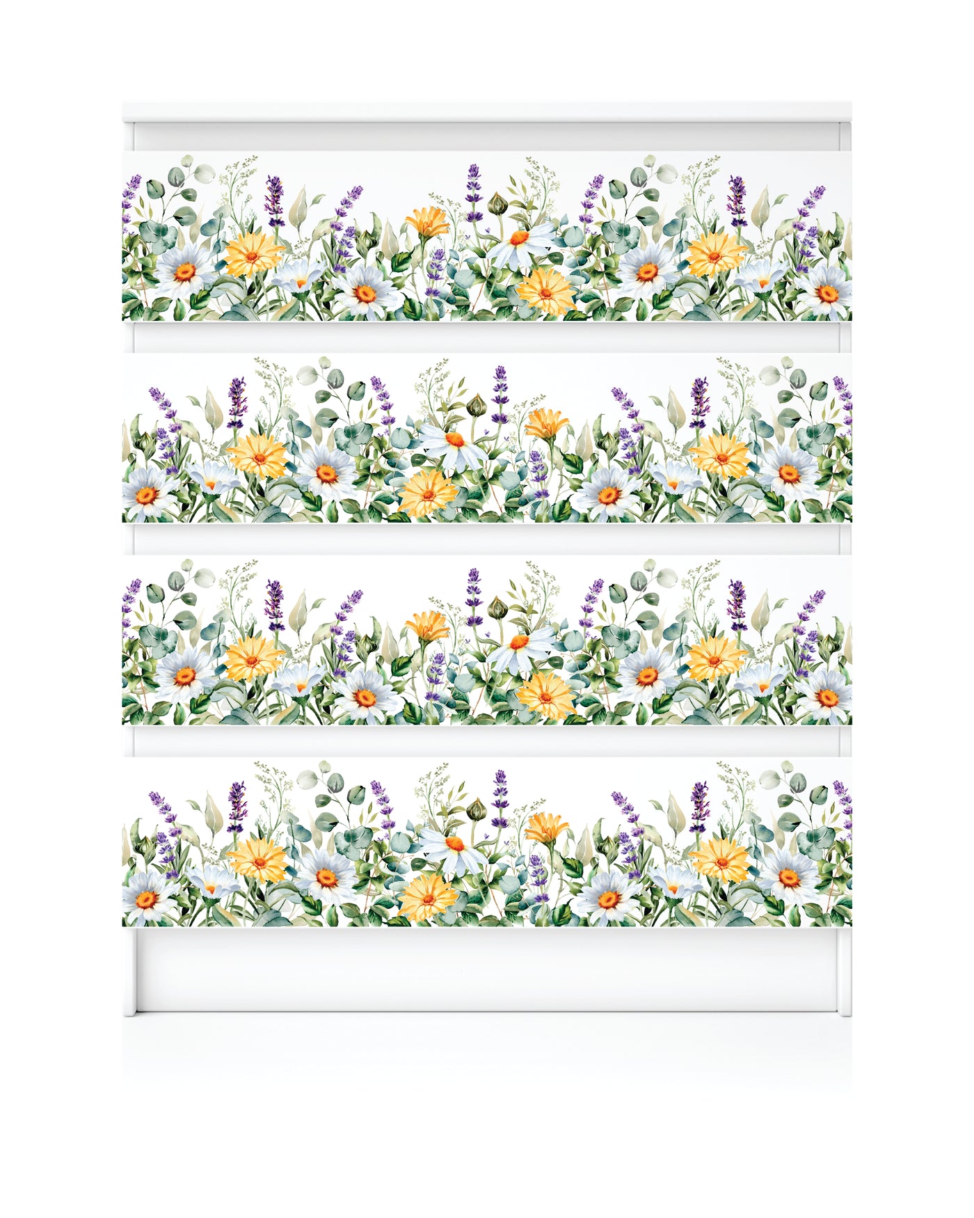 Wildflowers Border Rice Paper- 3 Sheets Printed Mulberry Paper Border 36gsm