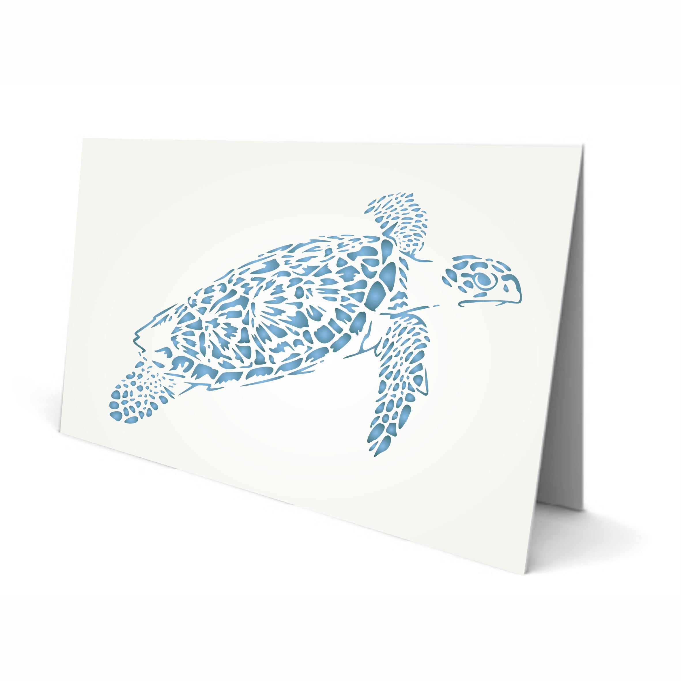 Sea Turtle Stencil - Sea Ocean Nautical Seashore Reef Fish