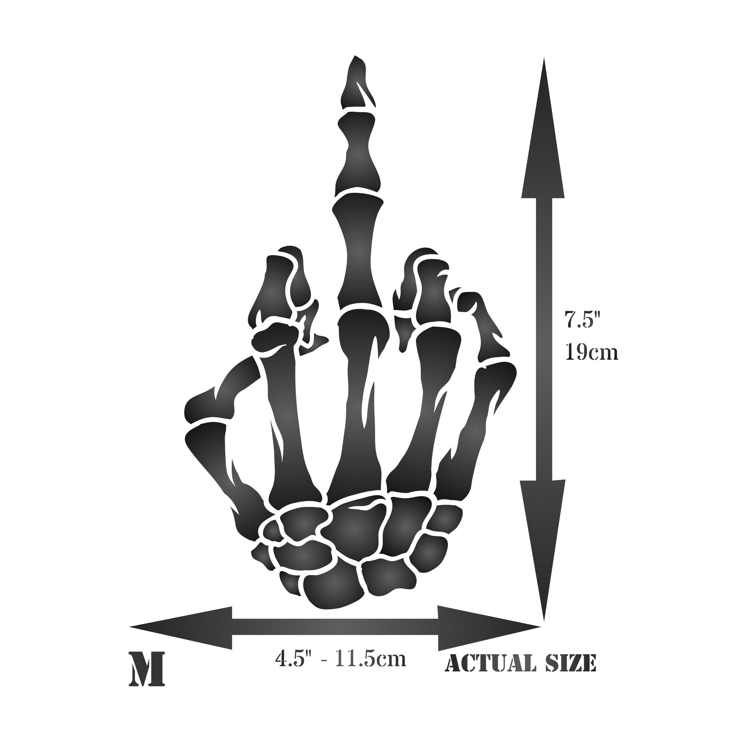 Skeleton Finger Stencil - Skeleton Hand Flipping The Bird Graphic Design