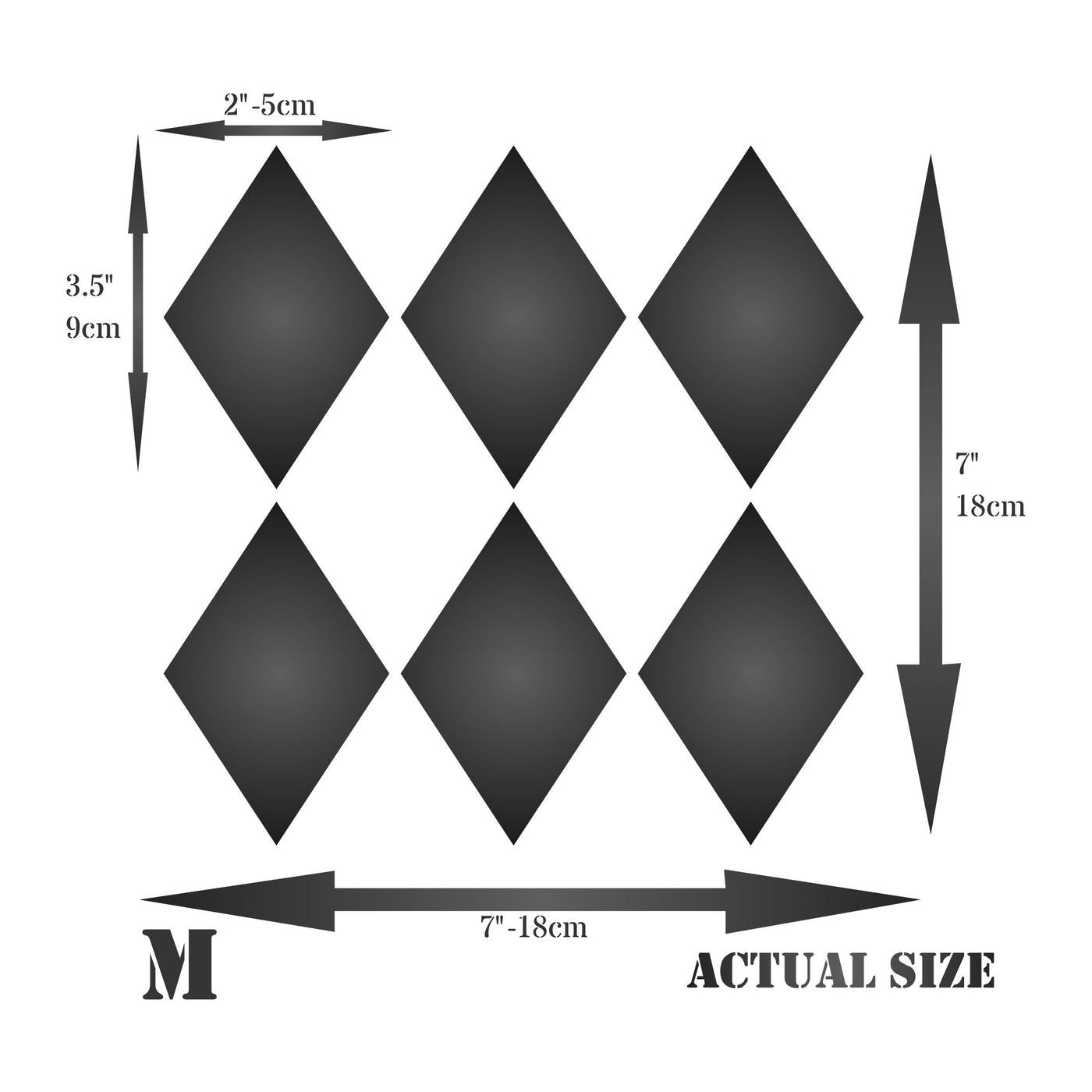 Large Diamonds Stencil - Mix Media Layering Diamond Shape