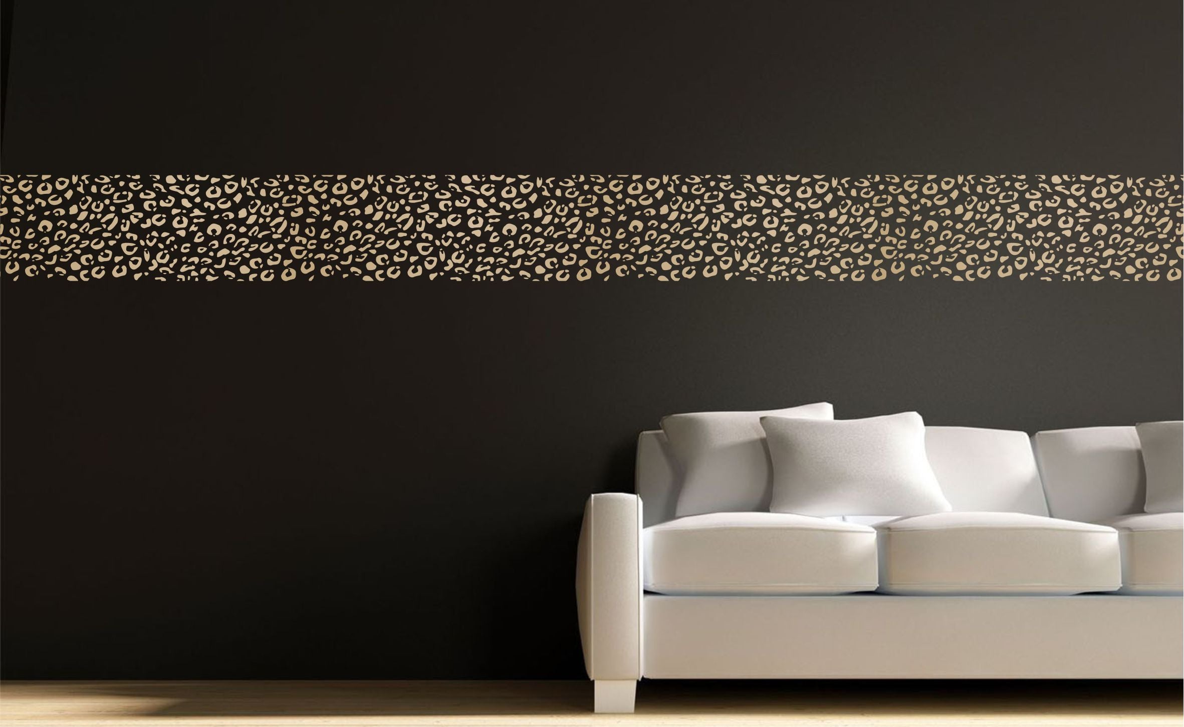 Leopard Print Stencil- Animal Skin Pattern Border