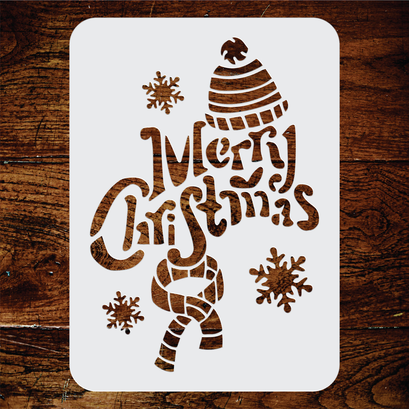 Merry Christmas Stencil - Sign Poster Card Christmas Greeting