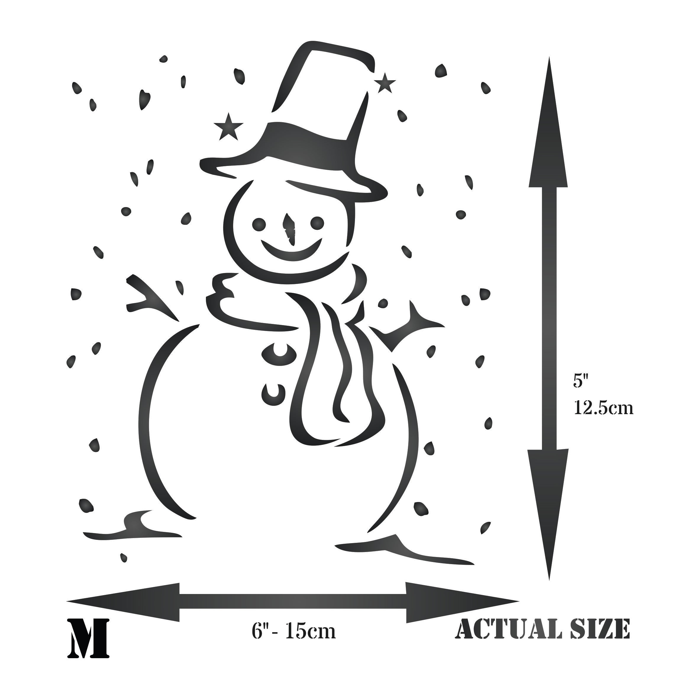 Snowman Stencil - Christmas Scrapbooking Decor & Card