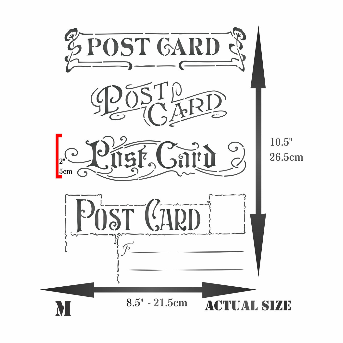 Post Cards Stencil - Vintage Post Card Headers