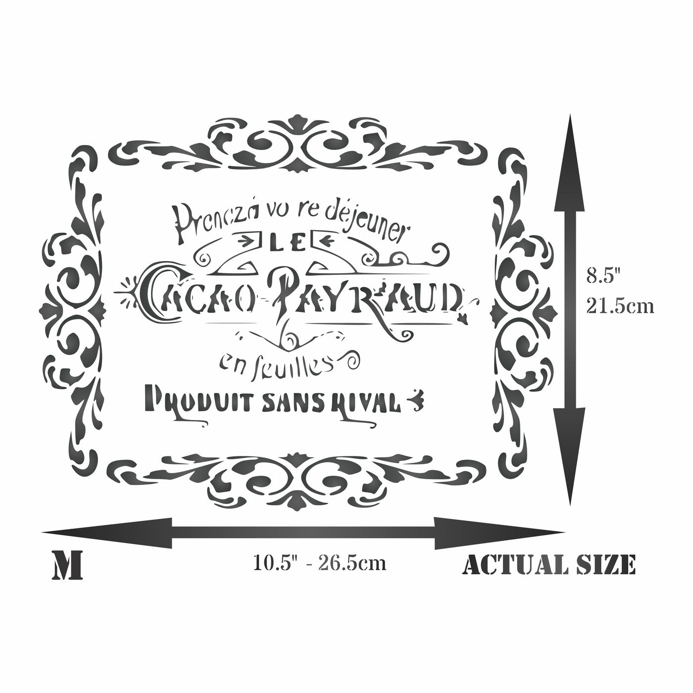 Cacao Payraud Stencil- Vintage French Themed Sign Label