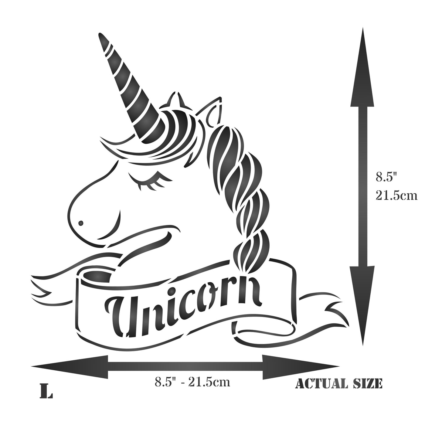 Unicorn Stencil - Childs Magical Horse Pony Unicorn Head