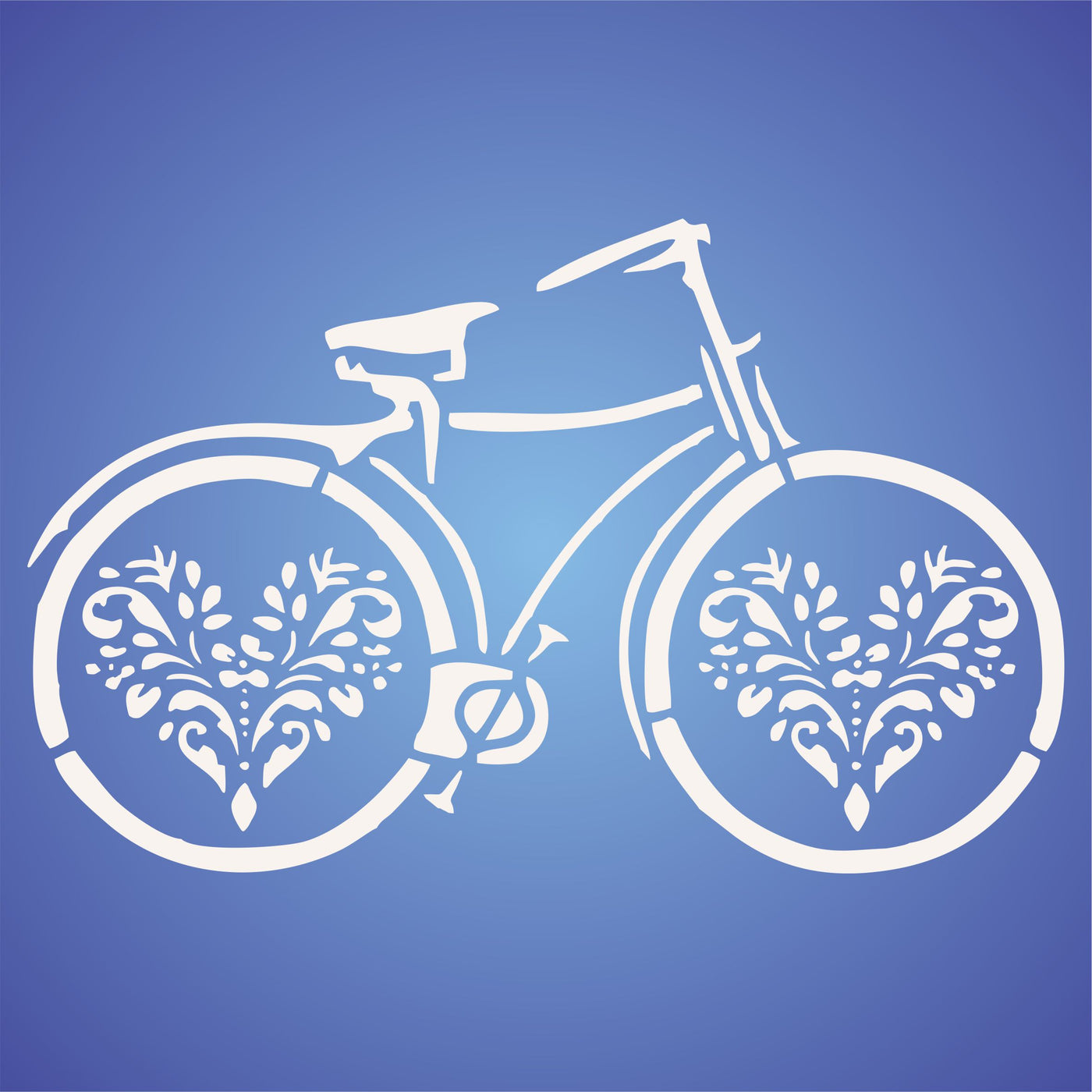 Vintage Bicycle Stencil - Classic Flowery Cycle Design