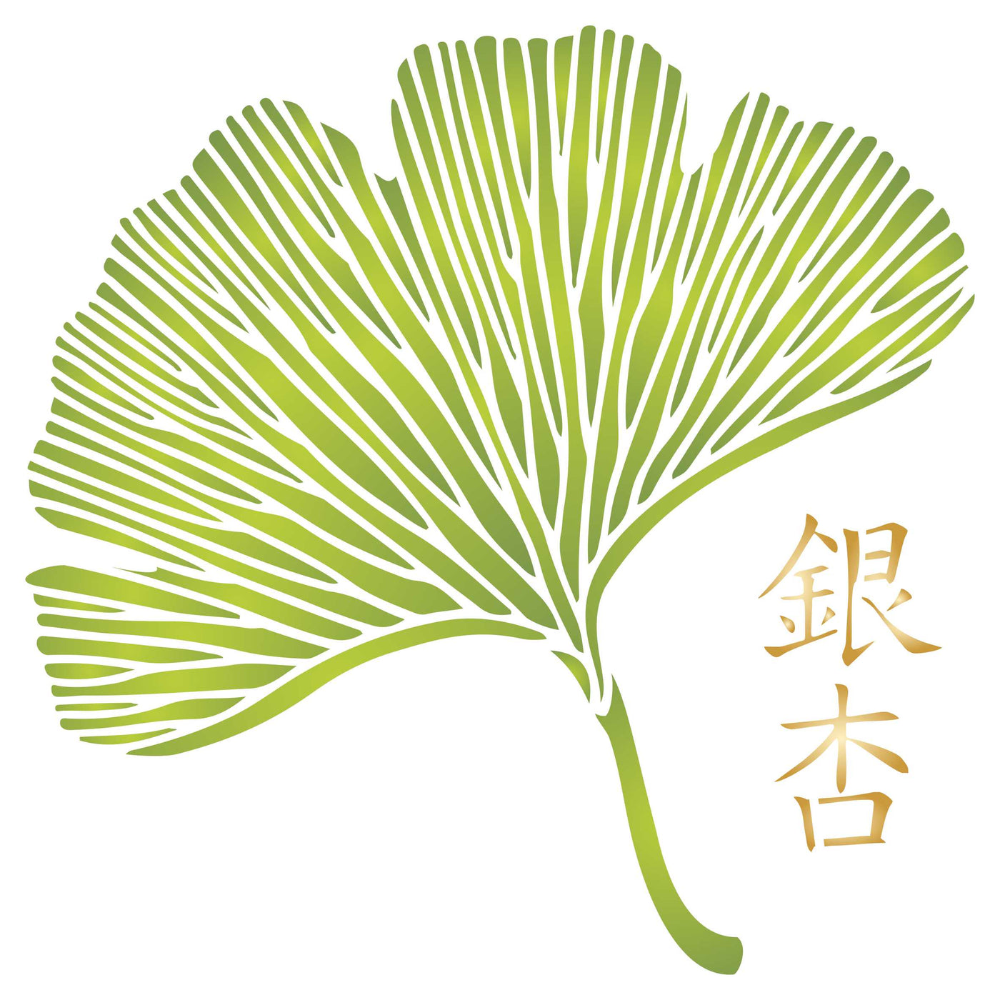 Ginkgo Leaf Stencil - Gingko Leaves Asian Chinese Character Japanese Leaf