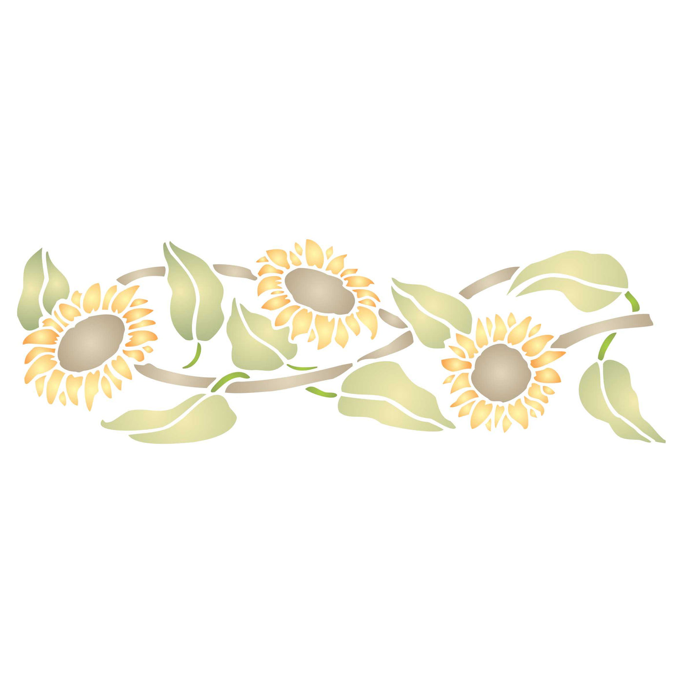 Sunflower Stencil - Classic Flower Border