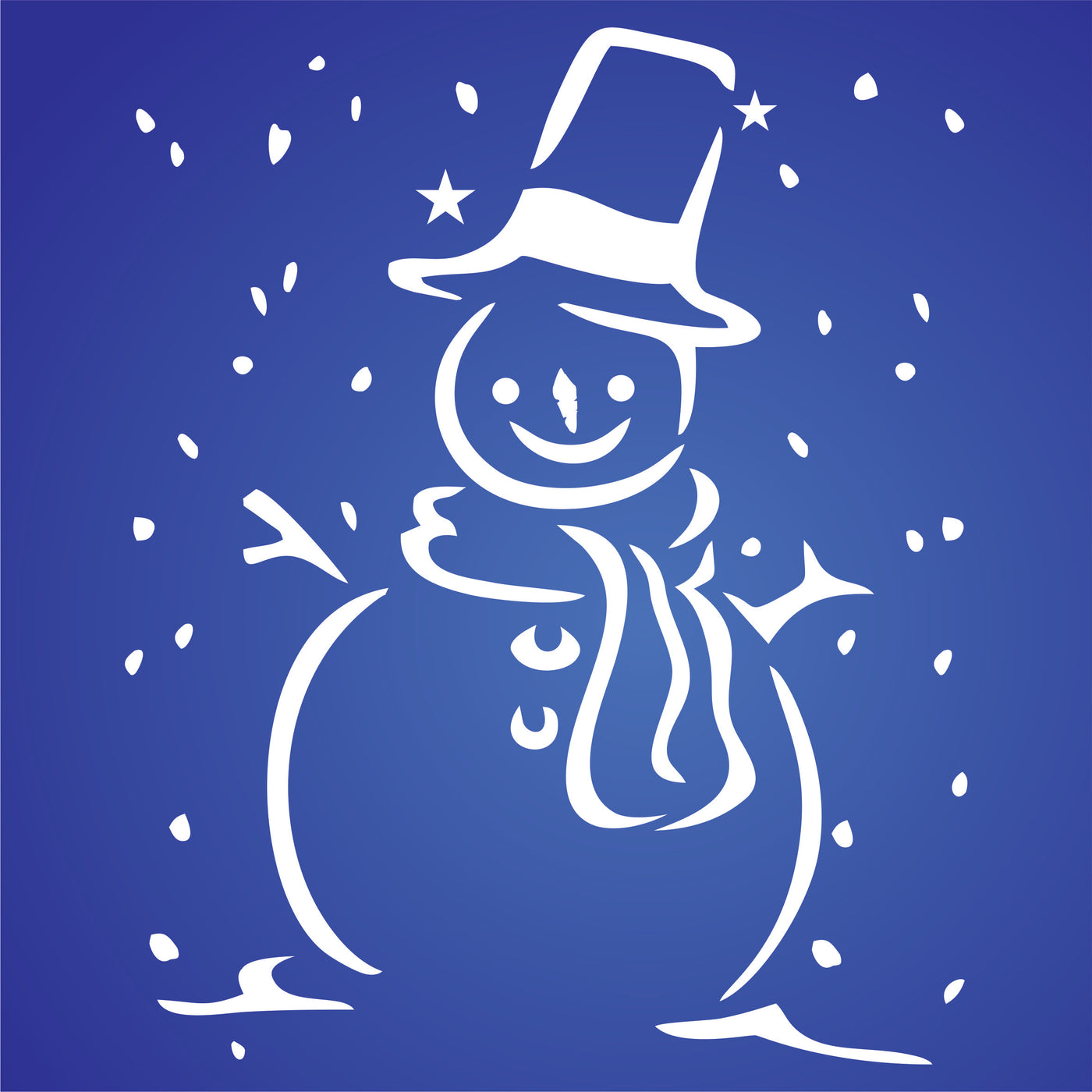 Snowman Stencil - Christmas Scrapbooking Decor & Card