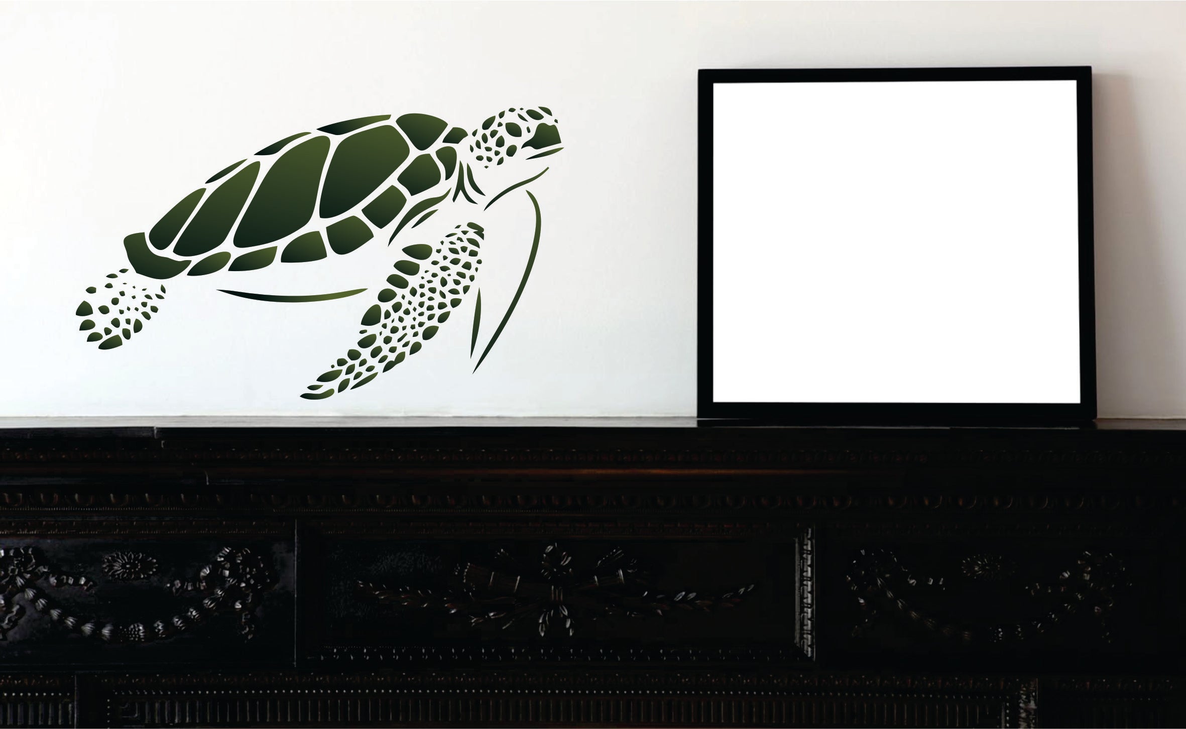 Sea Turtle Stencil - Sea Ocean Nautical Seashore Reef Fish