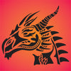 Dragons Head Stencil - Asian Oriental Chinese Japanese