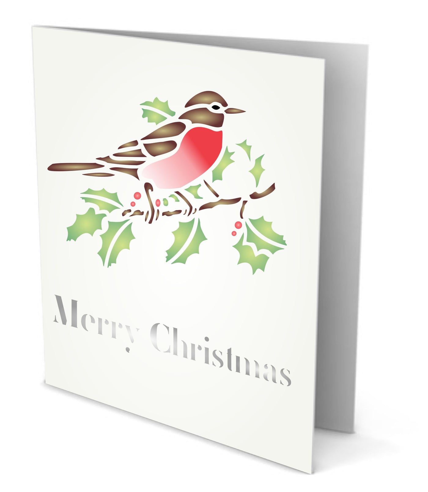 Christmas Robin Stencil - Scrapbooking Decor & Card
