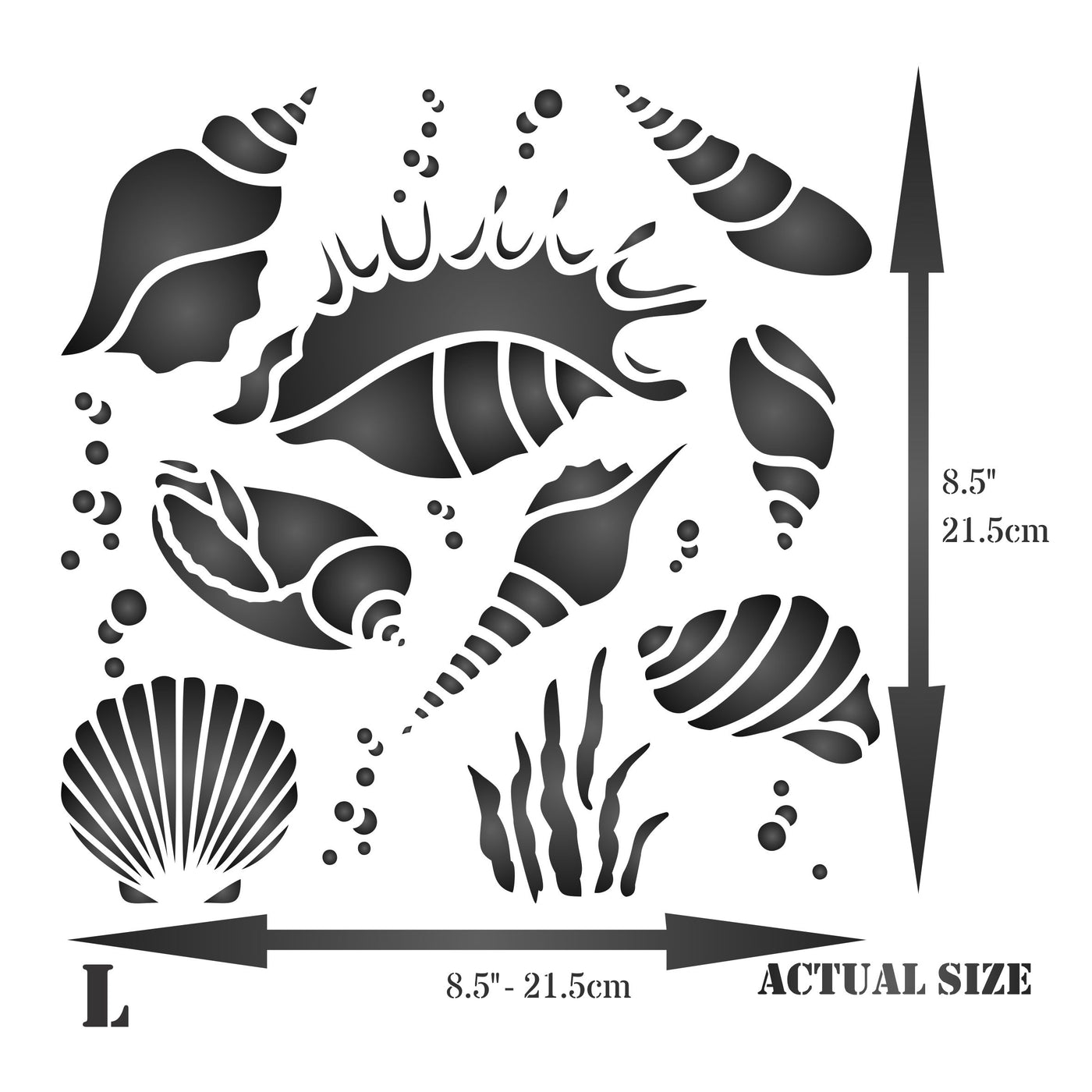 Shells Stencil - Sea Ocean Nautical Seashore Reef