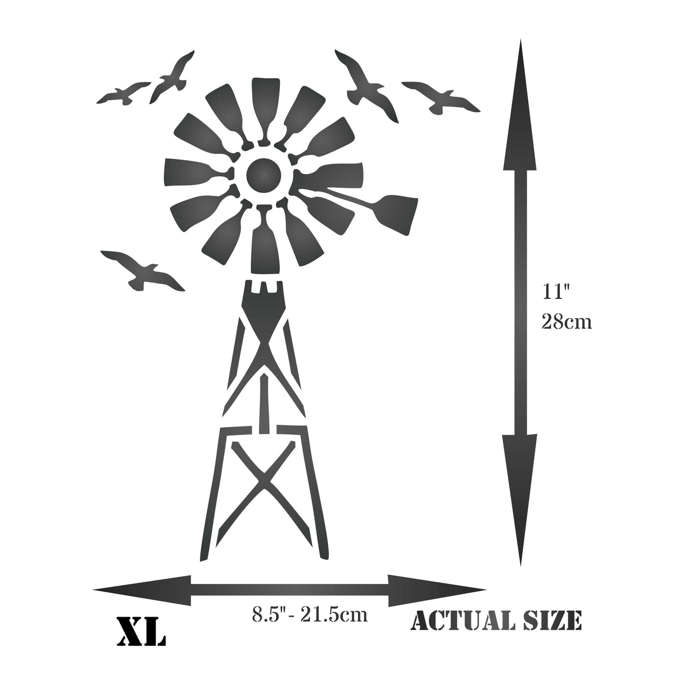 Windmill Stencil - Farmhouse Wind Mill