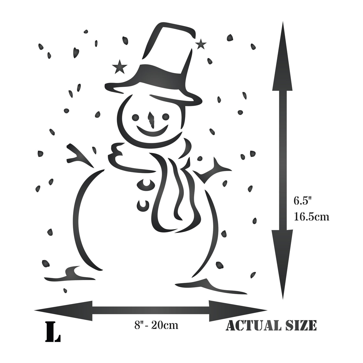 Snowman Stencil - Christmas Scrapbooking Decor & Card