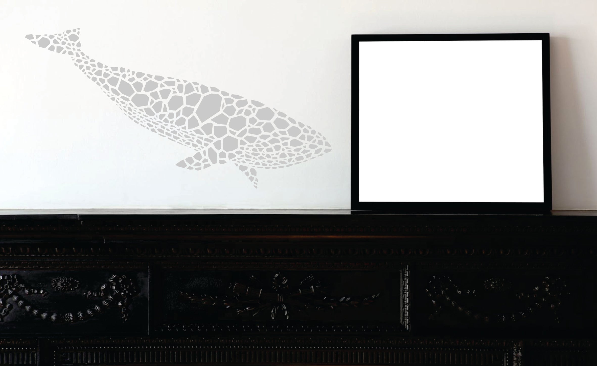 Whale Stencil - Mosaic Fish Blue Whale