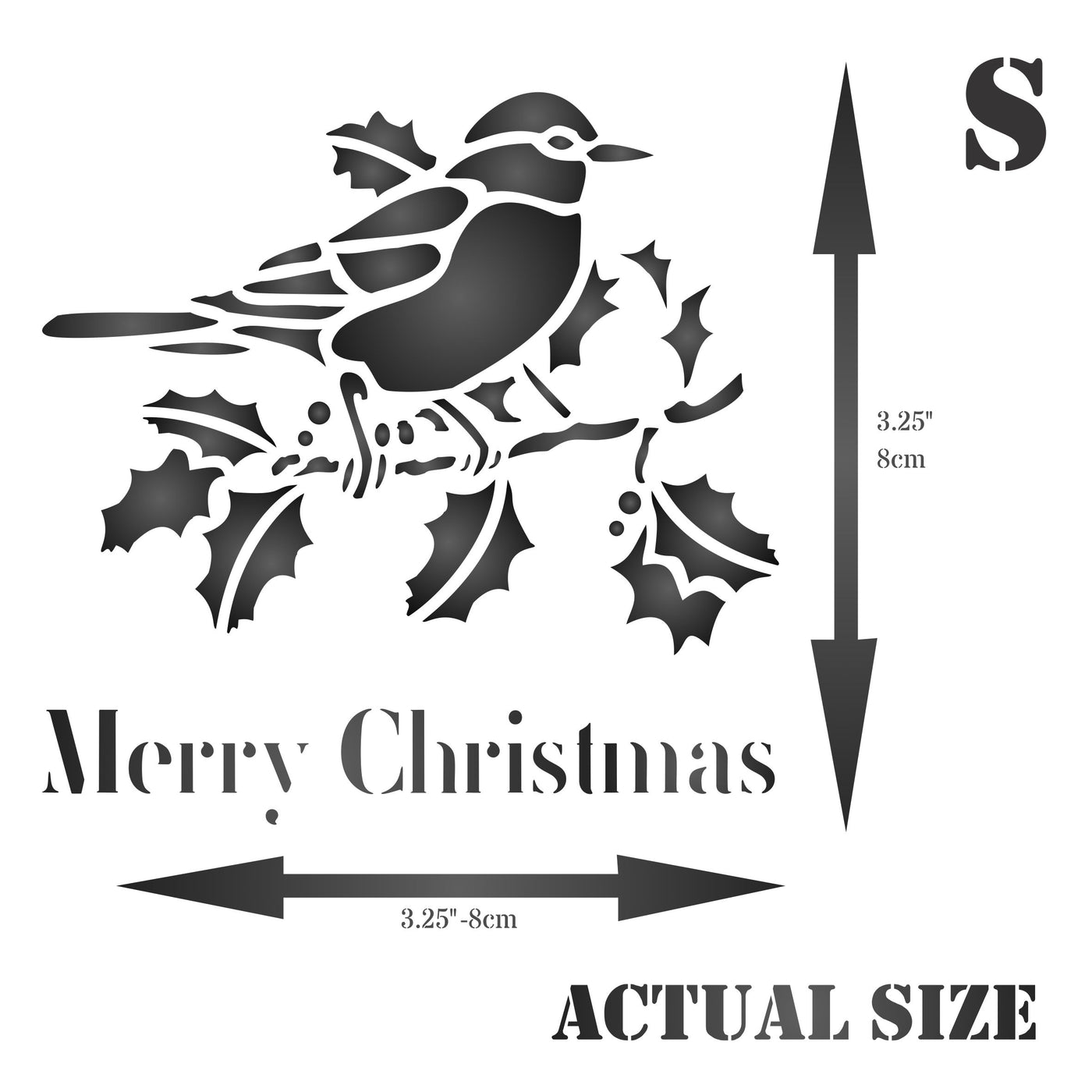 Christmas Robin Stencil - Scrapbooking Decor & Card