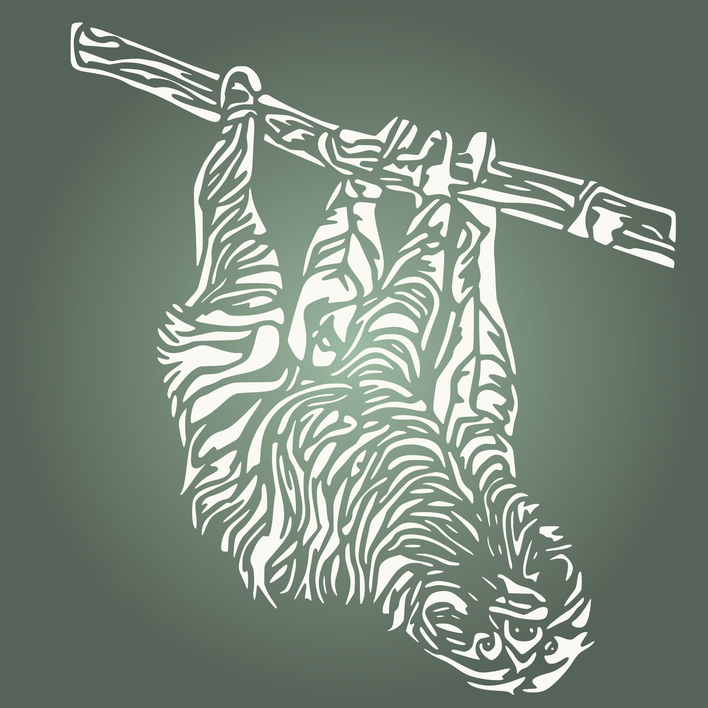 Sloth Stencil - Slow Upside Down South America Tree Dweller