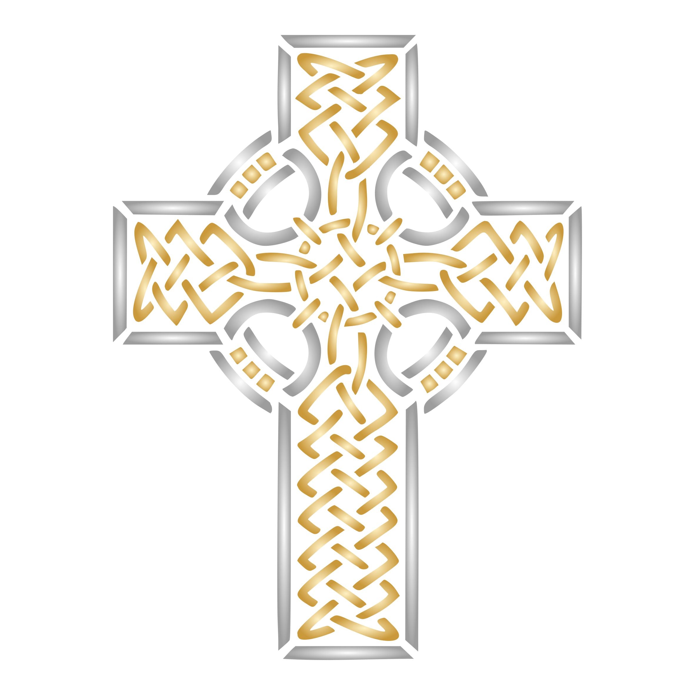 Celtic Cross Stencil - Celtic Druid Religious Ethnic Tribal Knotwork