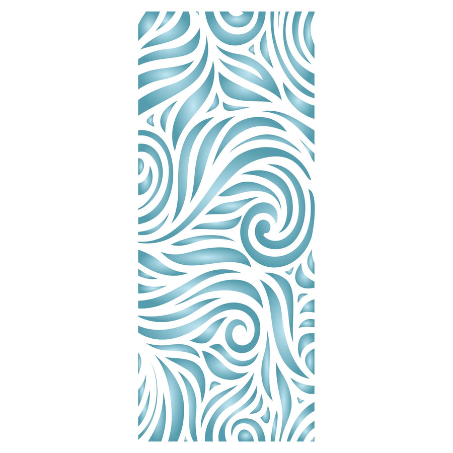 Slimline Waves Stencil- Sea Ocean Card Making Slimline DiesCards Template