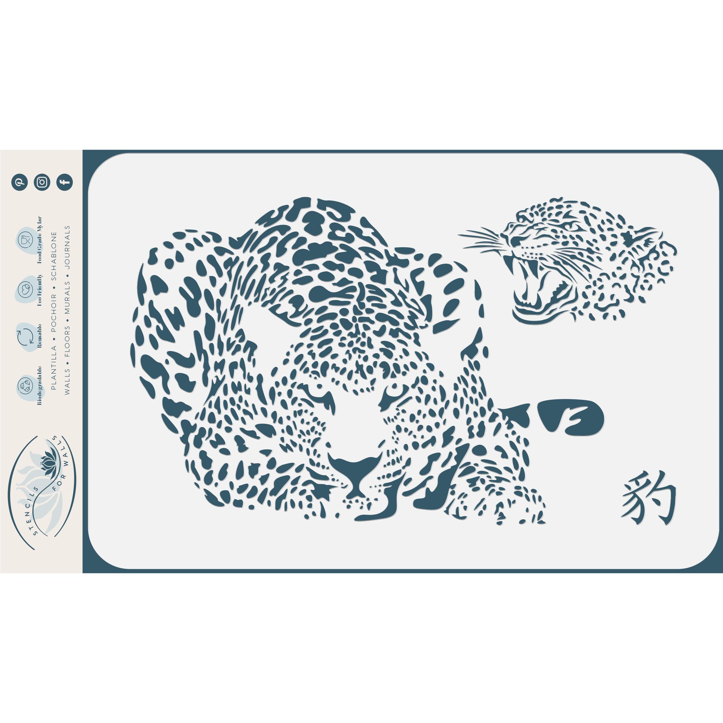 Leopard Stencil - African Big Five Animal Wildlife