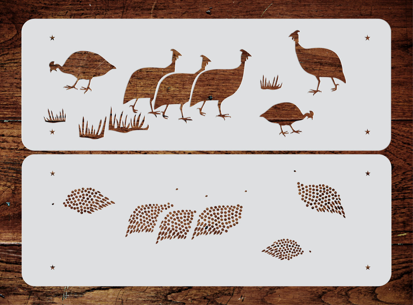 Guinea Fowl Stencil- African Border